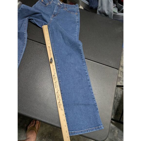 Levis 512 Perfectly Slimming Boot Cut Jeans Blue Stretch Mid Rise Denim Women's - Picture 8 of 8